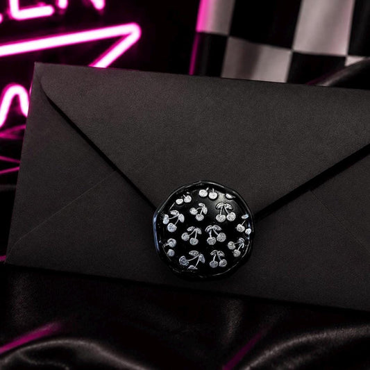 Punk Cherry Wax Seals – Gothic Black Peel and Stick Stationery
