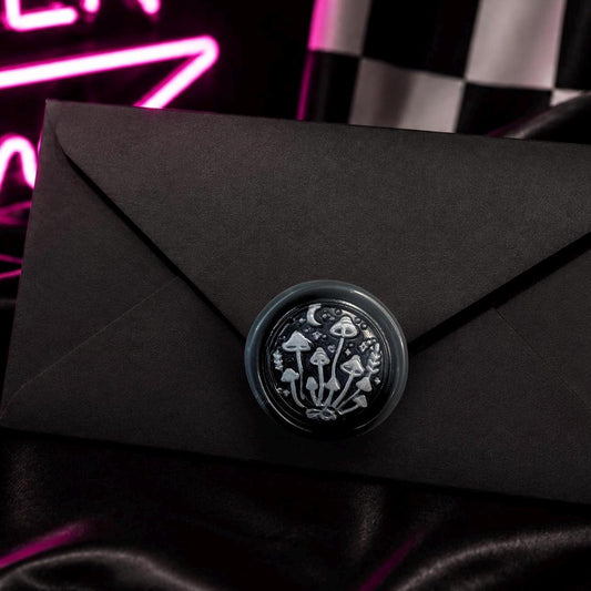 Mini Mushroom Wax Seal – Gothic Soy Wax Stickers for Invitations, Journals & Gifts