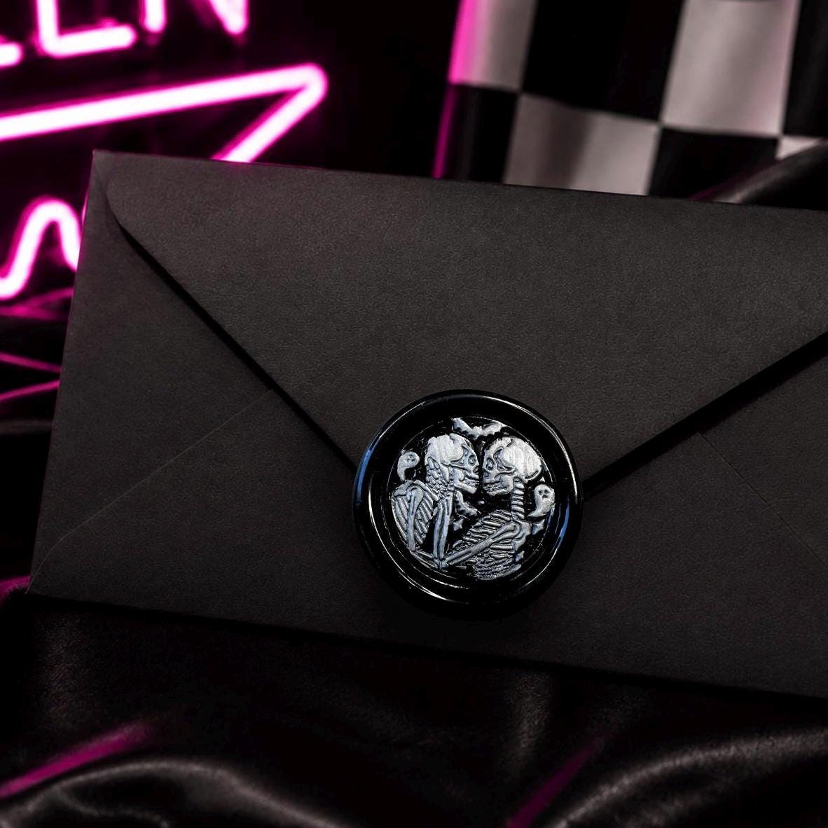 Skeleton Lovers Wax Seal: Gothic Romance - Black, Silver, or Gold