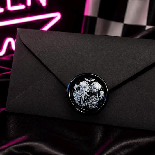 Skeleton Lovers Wax Seal: Gothic Romance - Black, Silver, or Gold