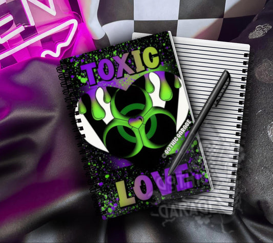 Toxic Love Gothic Lined Notebook - Alt Aesthetic Spiral Journal