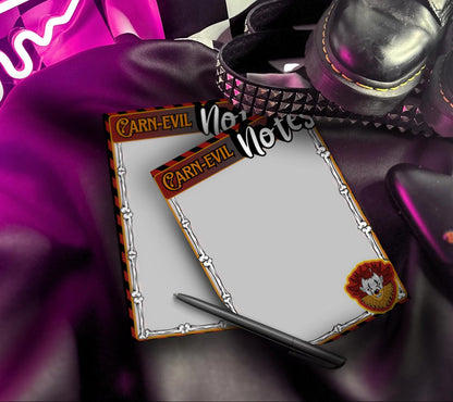 Carn-Evil Notepad: Creepy Carnival To-Do List, Horror Fan Stationery