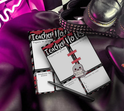 Personalized Teacher Notes Notepad – Custom Gothic Stationery Pad for Lesson Planning & Grading