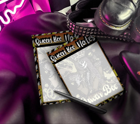 Queen Bee Skeleton Notepad: Gothic Stationery, 50 Tear-Off Sheets