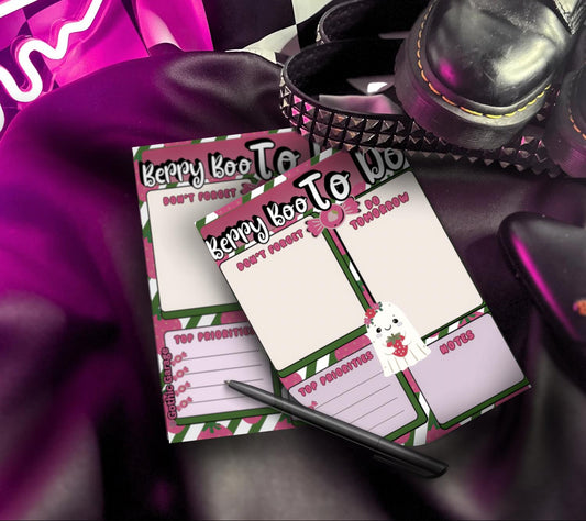 Strawberry Ghost To-Do Notepad – Stationery Planner