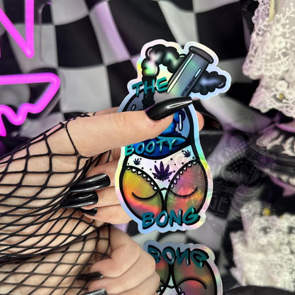 Marijuana Booty Bong- Goth Waterproof Sticker – Where Fun Meets Plant-Powered Vibes! - Perfect for Scrapbooking and Collecting