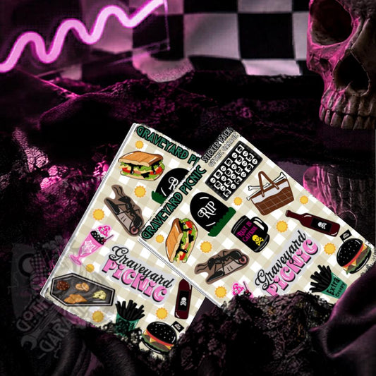Graveyard Picnic Sticker Sheet – Creepy Cuisine for the Dead & Delicious
