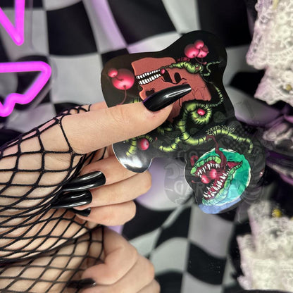 Cherry Skull Venus Flytrap Die Cut Waterproof Sticker