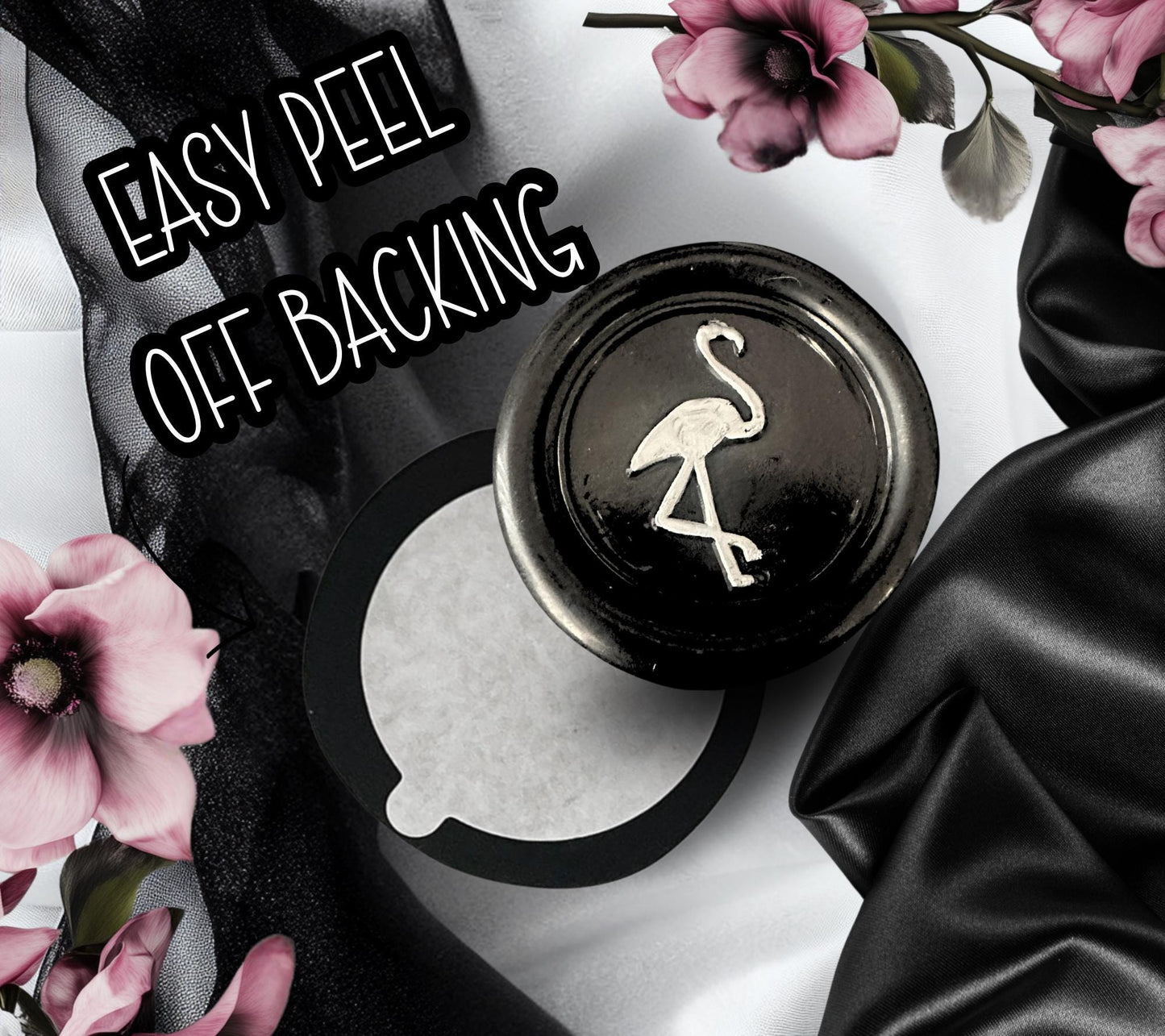 Flamingo Wax Seal Sticker – Gothic Peel & Stick Envelope Seal for Journals, Invitations and Happy Mail
