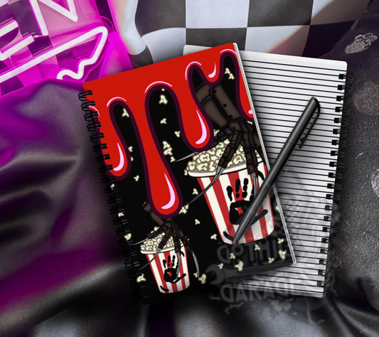Horror Movie Spiral Notebook, Spooky Gothic Journal, Creepy Gift for Horror Lovers