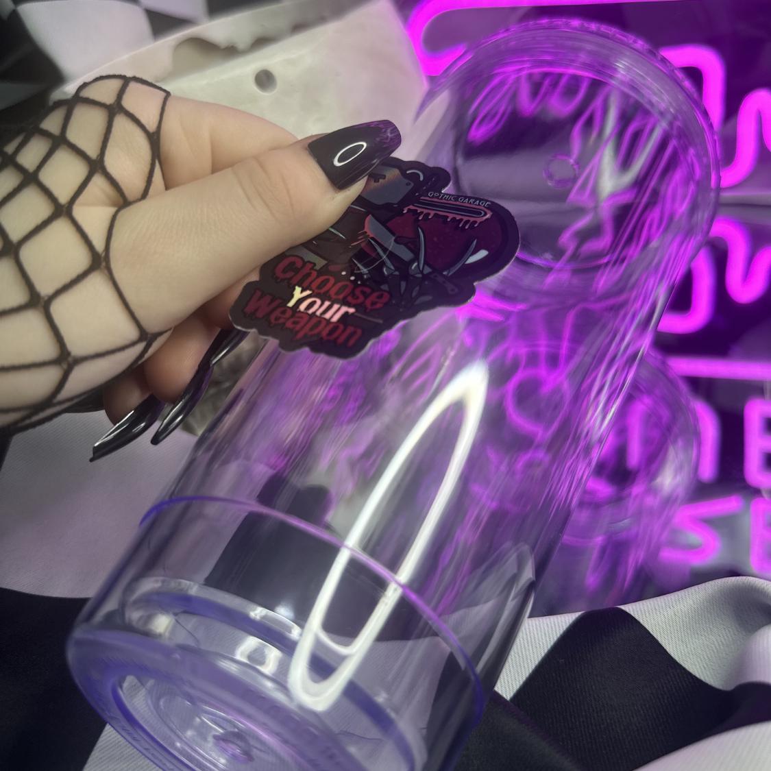 Horror Junkie Weapons, Waterproof Die Cut Sticker, Choose Between Glossy or Holographic, Perfect to Add Retro & Vintage Fun to any Surface