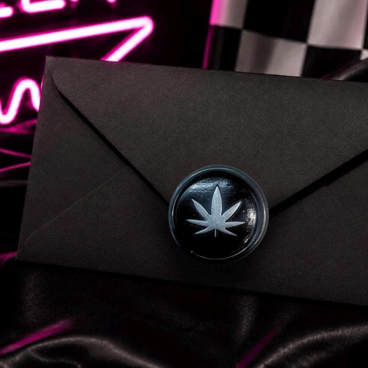 Cannabis Pot Leaf Wax Seal – Hand-Poured Adhesive Seal for Envelopes, Journals & Gifts