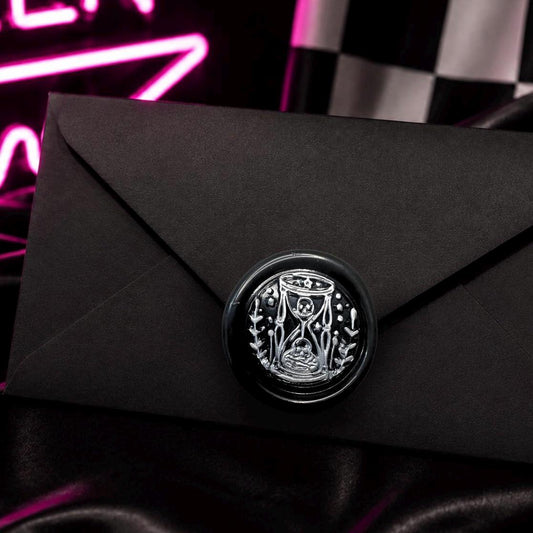Memento Mori Gothic Wax Seal – Hand Poured Adhesive Seals for Invitations, Journals & Gifts