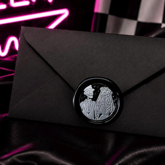 Skeleton Couple Wax Seals – Gothic Wedding Decorative Seals for Envelopes & Invitations