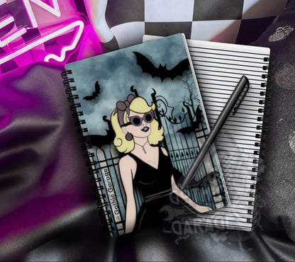 1950s Goth Glamour Notebook: Hand-Drawn Vintage Design
