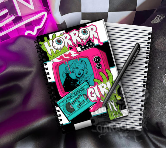 Retro Horror Girl Notebook: Slasher Film Inspired, Hand-Drawn