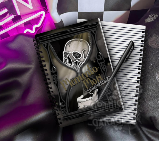 Memento Mori Notebook: Gothic Skull & Hourglass Journal