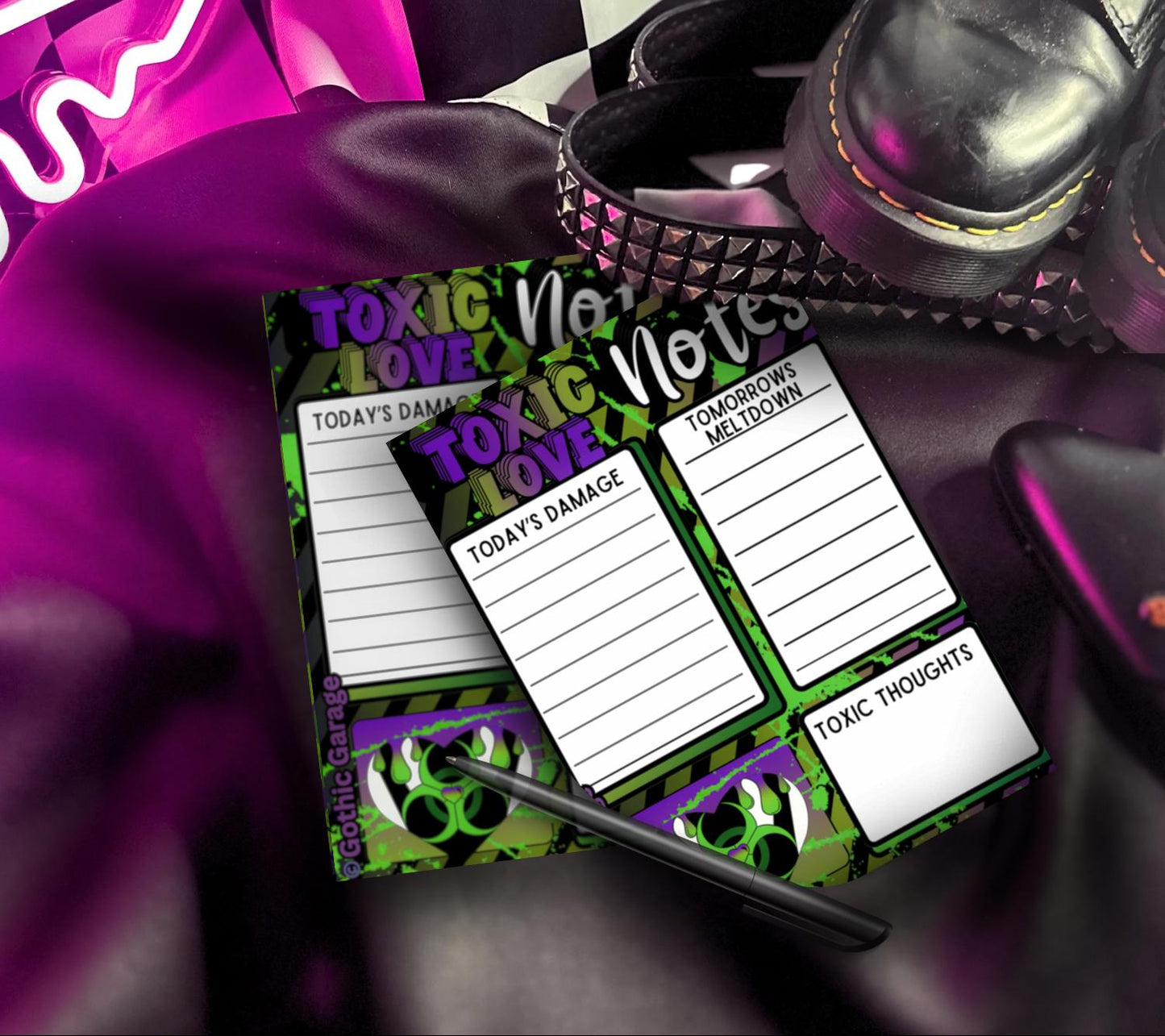 Toxic Love Notepad – Funny Dark To Do List Pad | Gothic Desk Planner