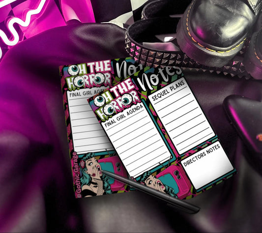 Oh The Horror Notepad – Final Girl Agenda Horror Memo Pad | Spooky To Do List Stationery