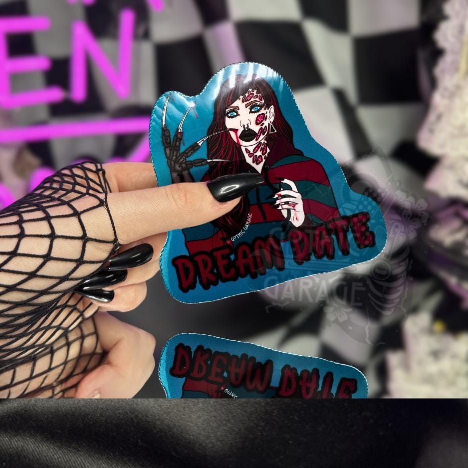 Female Horror Villain Sticker: Waterproof Die Cut, Gore-Geek Gift (Glossy or Holographic)