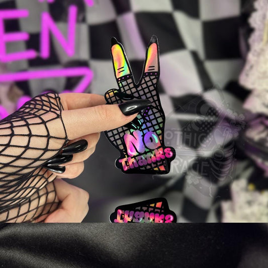 Gothic Hand Waterproof Sticker: Punk Princess No Thanks Vinyl Decal