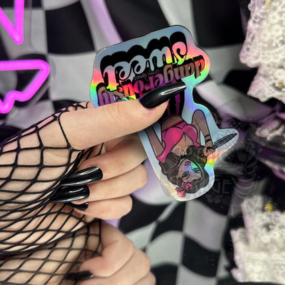 Gothic Pin-Up Girl Sticker: Dangerously Sweet, Waterproof Vinyl