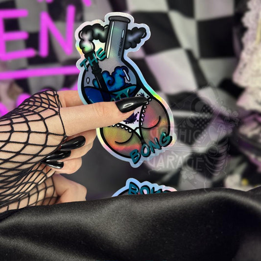 Marijuana Booty Bong- Goth Waterproof Sticker – Where Fun Meets Plant-Powered Vibes! - Perfect for Scrapbooking and Collecting