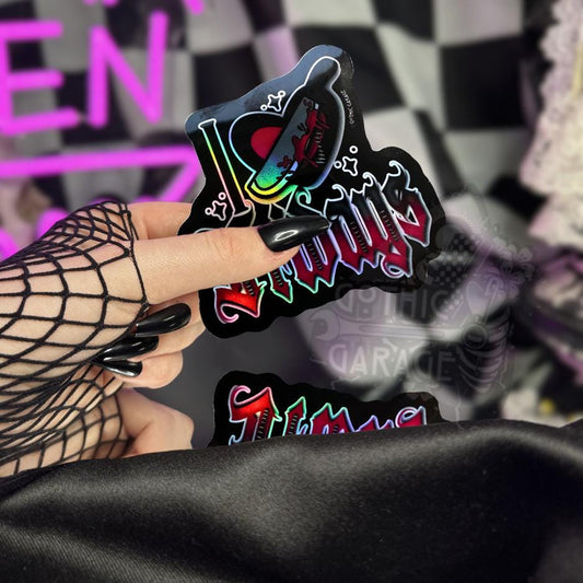 Horror Friday Nights, Waterproof Die Cut Sticker, Choose Between Glossy or Holographic, Perfect to Add Scariness to any Surface