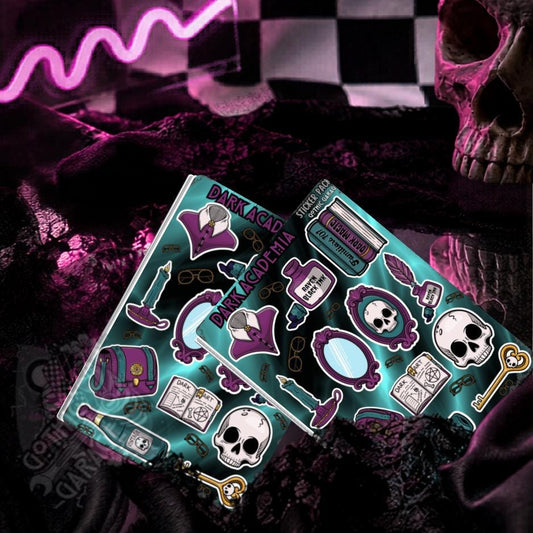 Gothic Dark Academia Sticker Sheet – A Study in Elegance and Mystery - Perfect for Scrapbooking and Collecting