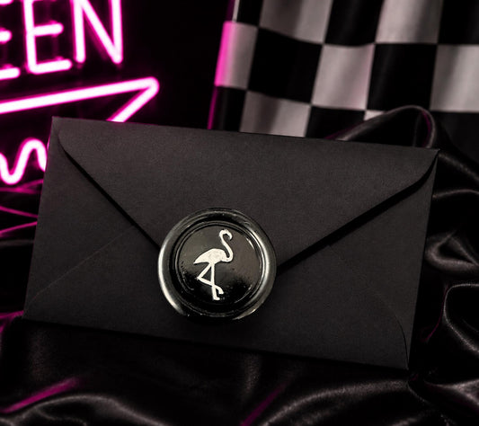 Flamingo Wax Seal Sticker – Gothic Peel & Stick Envelope Seal for Journals, Invitations and Happy Mail