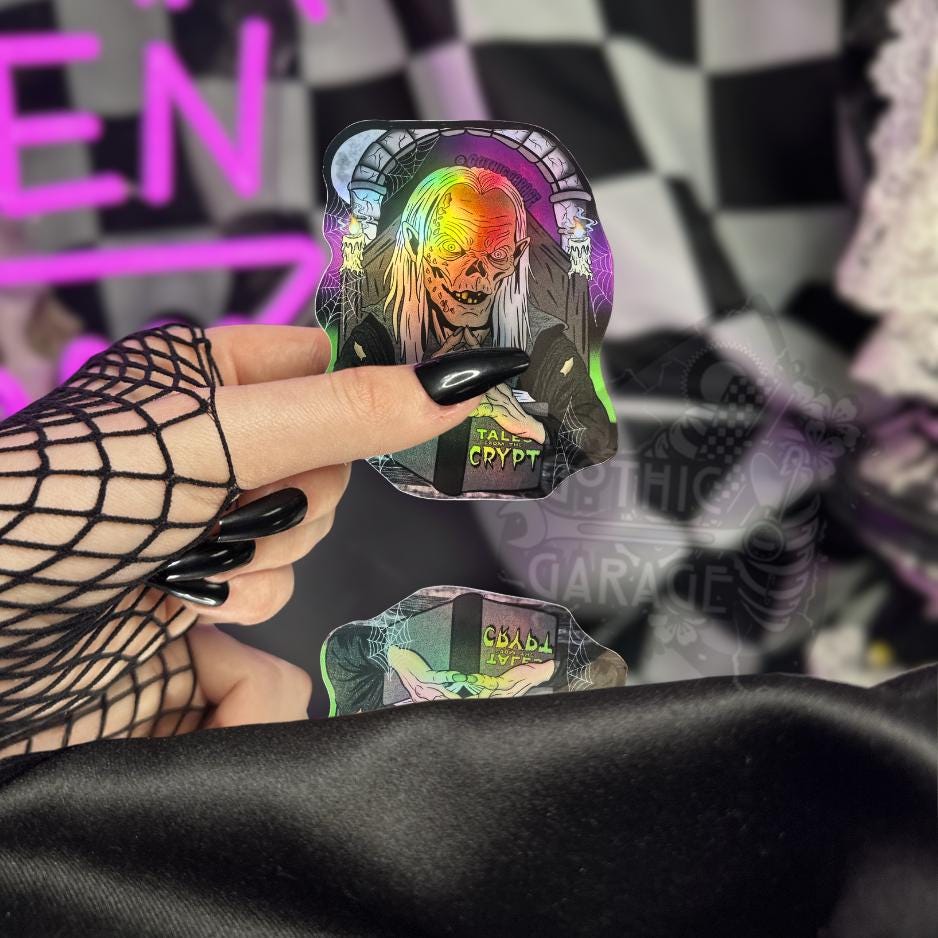90’s Crypt Keeper Waterproof Sticker, Nostalgic Retro Horror Vibe