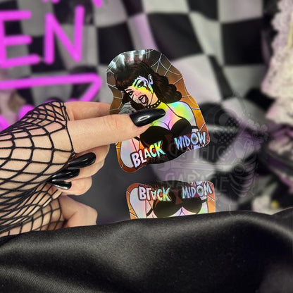 Black Widow Horror Waterproof Sticker | Gothic Pinup Vinyl Decal