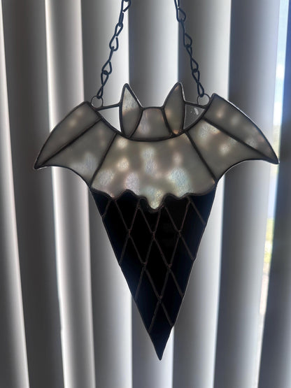 Bat Ice Cream Stained Glass Suncatcher - Summerween Home Decor