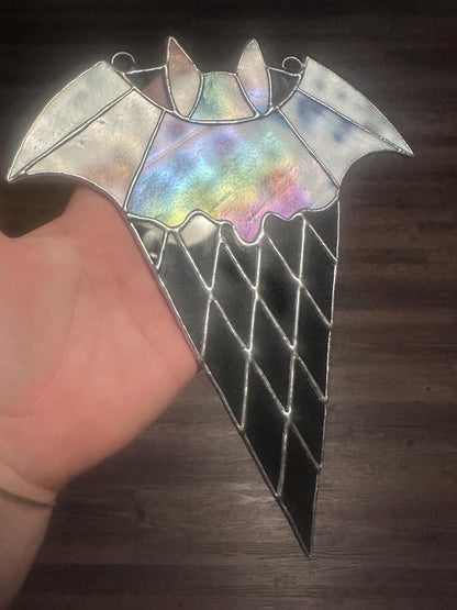 Bat Ice Cream Stained Glass Suncatcher - Summerween Home Decor