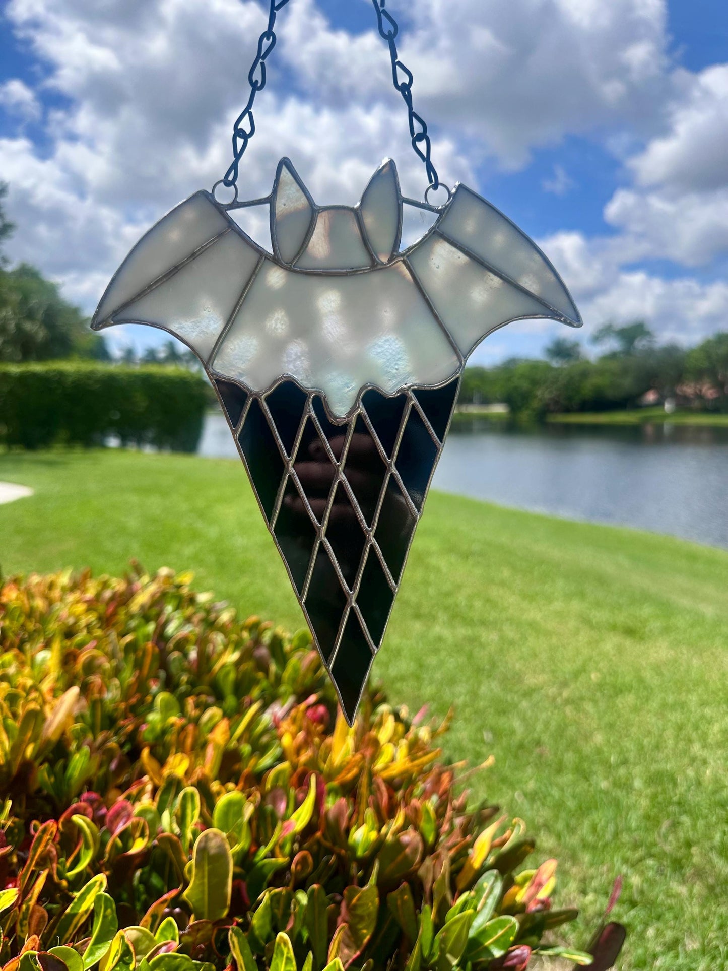 Bat Ice Cream Stained Glass Suncatcher - Summerween Home Decor