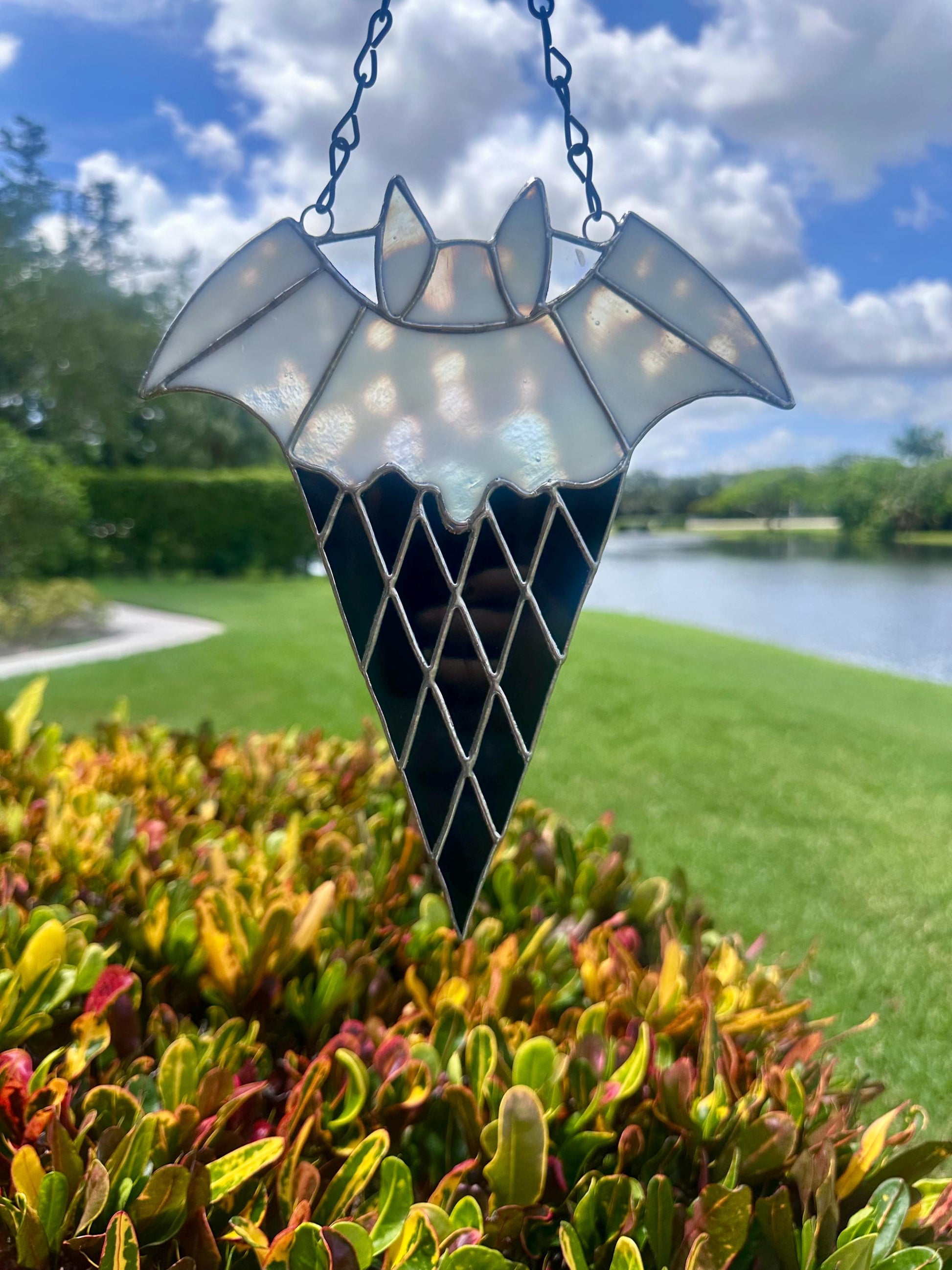 Bat Ice Cream Stained Glass Suncatcher - Summerween Home Decor