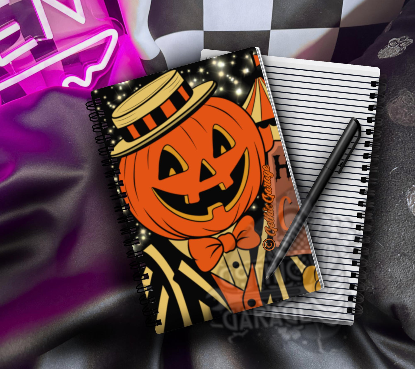 Vintage Jack O Lantern Notebook - Retro Halloween Spiral Journal - Pumpkin Writing Notebook