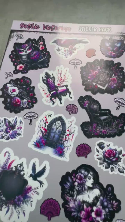 Gothic Victorian Sticker Sheets for Collecting and Scrapbooking - High-Quality, Vibrant Designs, Perfect Budget Friendly Gifts