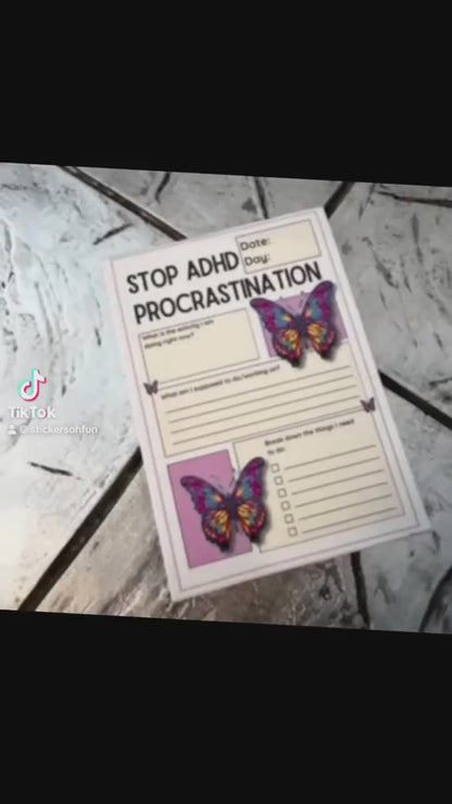 ADHD Stop Procrastinating Notepad, Perfect Gift for Adults Coping with ADHD, Coworkers and Friends