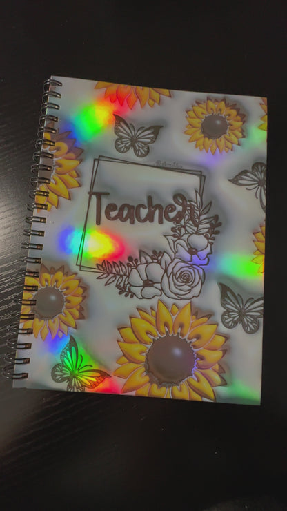 Teacher Sunflower Notebook Writing Journal, Lined Notebook for Classroom Task and Notes, Perfect Gift for Teacher Appreciation