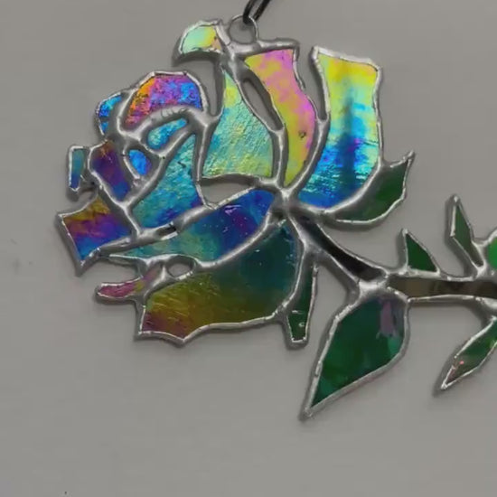 Stained Glass Skeleton Death Rose, Gothic Wall Hangings, Window Sun Catcher for the Perfect One-of-a-Kind Piece of Art