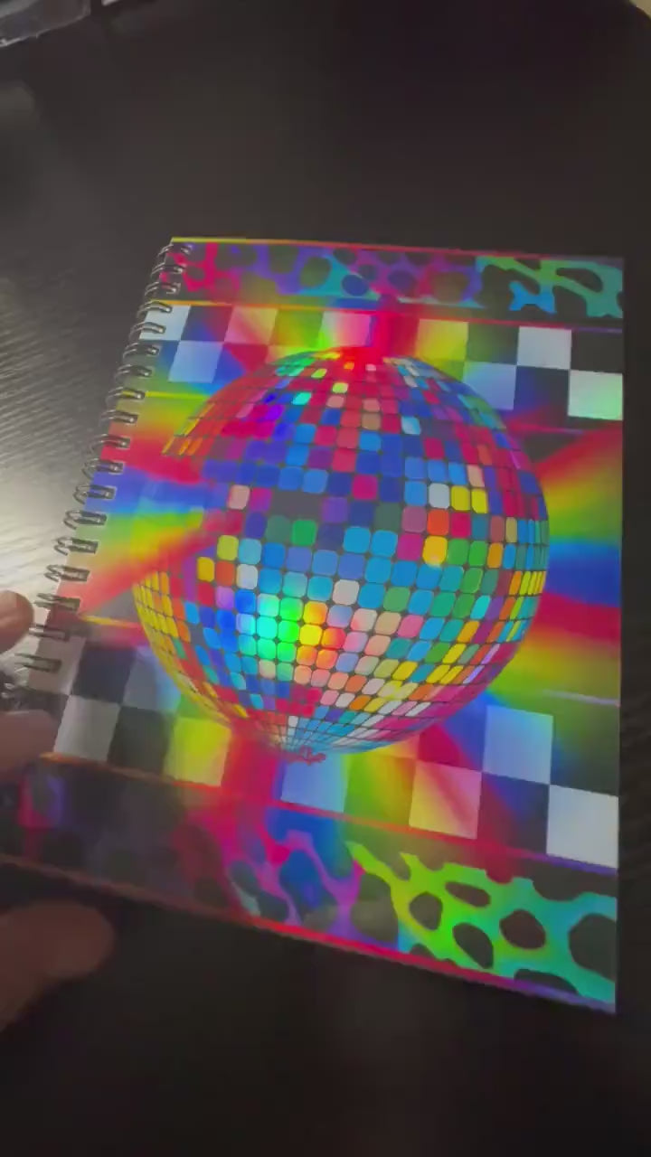 Spiral Notebook Journal: Leopard Disco Ball Holographic Notebook for Daily Notes, Diary or Personal Organizer