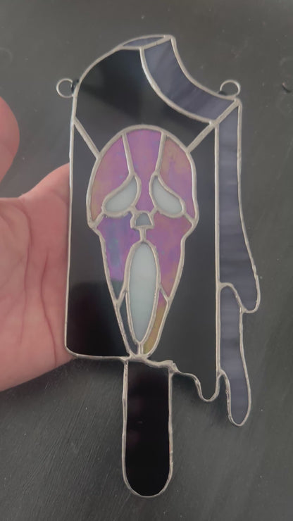 Ghostface Popsicle Stained Glass Suncatcher - Summerween Home Decor