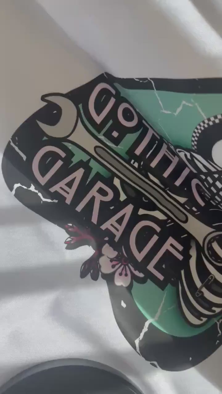 Skull Hourglass Sticker: Gothic Waterproof Die Cut, Glossy or Holographic