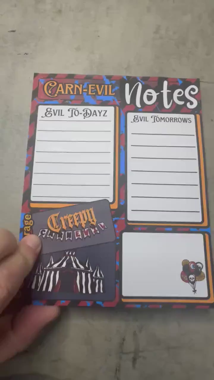 Carn-Evil Notepad: Creepy Carnival To-Do List - 50 Sheets