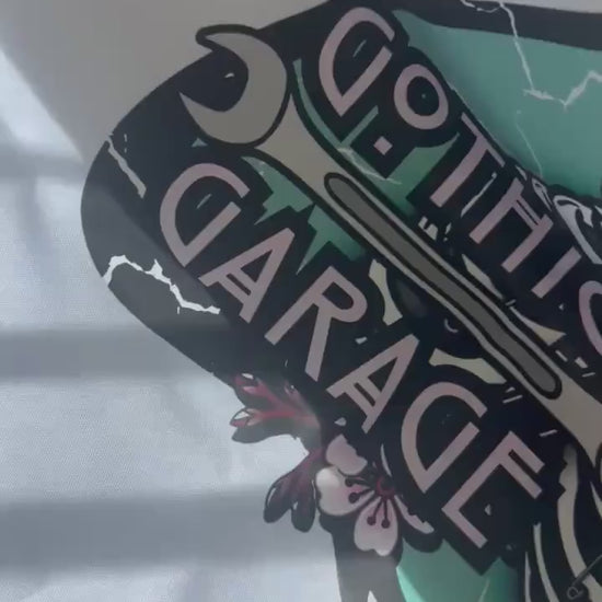 Naughty Goth Sticky Buns Sticker – Waterproof Die Cut, Glossy or Holographic Finish, Fun Gothic Humor Decal