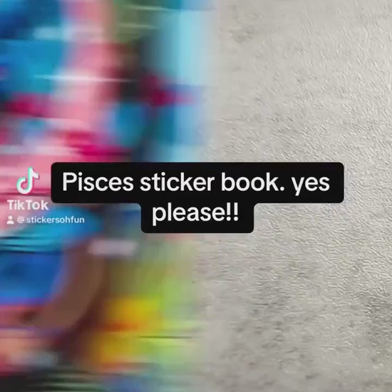 Pisces Zodiac Reusable Sticker Book, Personality Vibe Sticker Album, Perfect Gift to Personalize for Yourself or Someone Special