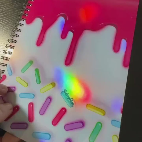 Spiral Notebook Journal: Sprinkles & Icing Holographic Notebook for Daily Notes, Diary or Personal Organizer